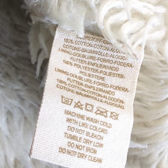 Free People Sherpa Shearling Denim Jacket Coat Size Small 70s Retro Selena - Picture 10 of 12